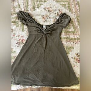 Army green short dress